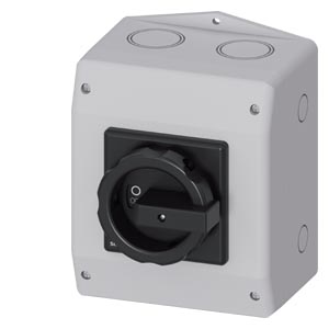 Szakaszoló főkapcsoló 63A 3P 18.5kW/400VAC-3 előlapi központos tokozott fekete SENTRON SIEMENS