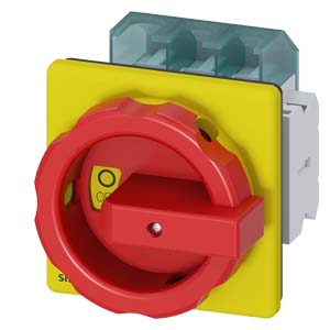 Szakaszoló fő- és vészkapcsoló 63A 3P 18.5kW/400VAC-3 beépíthető fix piros SENTRON SIEMENS