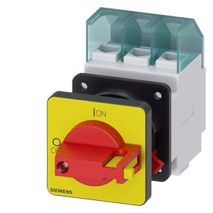 Szakaszoló fő- és vészkapcsoló 32A 3P 9.5kW/400VAC-3 előlapi központos fix piros SENTRON SIEMENS