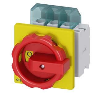 Szakaszoló fő- és vészkapcsoló 32A 3P 9.5kW/400VAC-3 beépíthető fix piros zárható SENTRON SIEMENS
