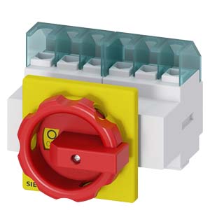 Szakaszoló fő- és vészkapcsoló 25A 6P 7.5kW/400VAC-3 beépíthető fix piros zárható SENTRON SIEMENS