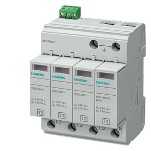 Túlfeszültség-levezető T2 C 350V 20/40kA TN-S/TT 4P +távjelzés  SENTRON SIEMENS