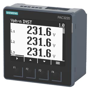 Multifukciós mérőműszer sorolható A-mérő  V-mérő  VA-mérő  W-mérő SENTRON PAC3200 SIEMENS