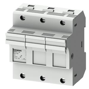Hengeres-biztosító aljzat sorolható 3P 14x51mm-betét 690V 4.5M kalapsínre SENTRON SIEMENS