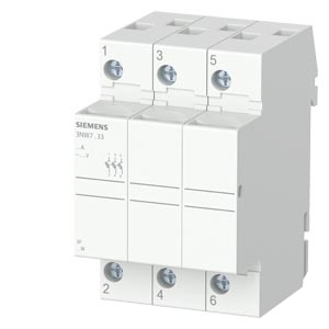 Hengeres-biztosító aljzat sorolható 3P 10x38mm-betét 690V 3M kalapsínre SENTRON SIEMENS
