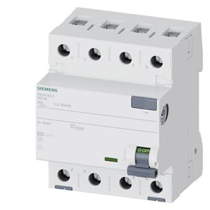 Áram-védőkapcsoló (Fi-relé) analóg 3P+N 25A 30mA AC-típus 10kA SENTRON SIEMENS