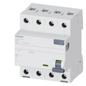 Áram-védőkapcsoló (Fi-relé) analóg 3P+N 25A 30mA AC-típus 10kA SENTRON SIEMENS