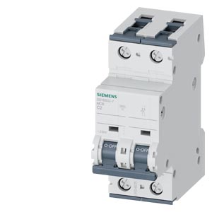 Kismegszakító 1P+N 2A C-jelleg 230V AC/DC 6kA/60898 30kA/60947 SENTRON SIEMENS