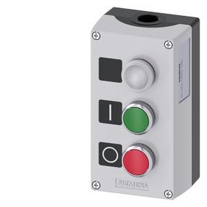 Tokozott nyomógomb O-I piros-zöld-fehér lámpa 3-poz. 24V50Hz 24VDC szürke fém SIRIUS ACT SIEMENS