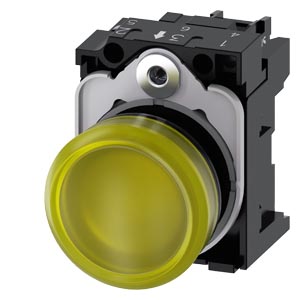 Jelzőlámpa komplett műa. d22 1x LED sárga 24V AC/DC kerek lapos csavaros SIRIUS ACT SIEMENS