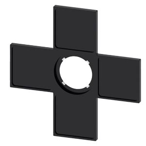 Felirati tábla tartó RSU1-hez d22 üres üres fekete négyzetes 89.6mm x 89.6mm x SIRIUS ACT SIEMENS
