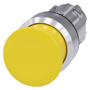 Gomba nyomófej fém d22 30mm-fej sárga visszaugró SIRIUS ACT SIEMENS
