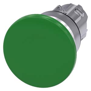 Gomba nyomófej fém d22 40mm-fej zöld visszaugró SIRIUS ACT SIEMENS