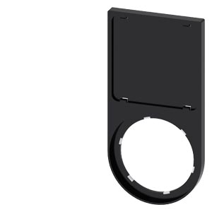 Felirati tábla tartó RSU1-hez d22 üres üres fekete négyzetes 29.8mm x 59.8mm x SIRIUS ACT SIEMENS