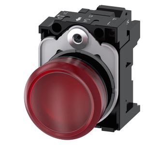 Jelzőlámpa komplett műa. d22 1x LED piros 24V AC/DC kerek lapos rugószorításos SIRIUS ACT SIEMENS