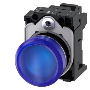 Jelzőlámpa komplett műa. d22 1x LED kék 24V AC/DC kerek lapos rugószorításos SIRIUS ACT SIEMENS