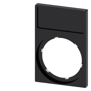 Felirati tábla tartó RSU1-hez d22 üres üres fekete téglalap 29.8mm x 44.8mm x SIRIUS ACT SIEMENS