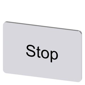 Felirati tábla RSU1-hez Stop STOP üres ezüst téglalap 27mm x 17.5mm x SIRIUS ACT SIEMENS