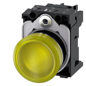 Jelzőlámpa komplett műa. d22 1x LED sárga 24V AC/DC kerek lapos csavaros SIRIUS ACT SIEMENS