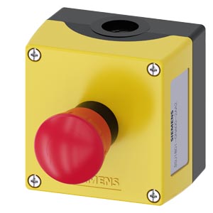 Tokozott vésznyomó fordítónyugtázás 1-poz. 5-500V50Hz 5-500VDC sárga műanyag SIRIUS ACT SIEMENS