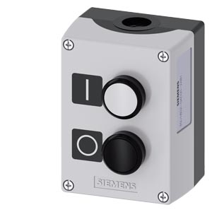 Tokozott nyomógomb O-I fekete-fehér 2-poz. 5-500V50Hz 5-500VDC szürke műanyag SIRIUS ACT SIEMENS