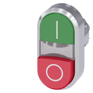 Kettős nyomógombfej műanyag d22 I/O lapos piros/zöld visszaugró ovális SIRIUS ACT SIEMENS