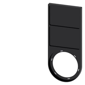 Felirati tábla tartó d22 dupla üres üres fekete téglalap 27mm x 17.5mm x SIRIUS ACT SIEMENS