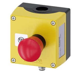 Tokozott vésznyomó fordítónyugtázás 1-poz. 5-500V50Hz 5-500VDC sárga műanyag SIRIUS ACT SIEMENS