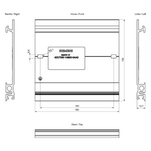 Rail for S7-1500, L=160mm