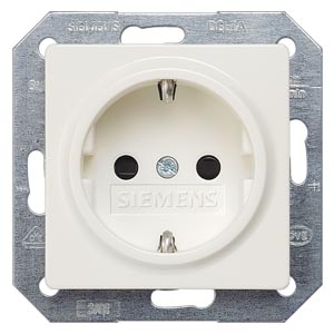 Delta I-System 162 dugalj földelt gyerekzárral fehér IP20 süllyesztett rugós SIEMENS