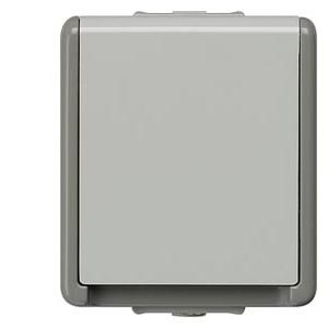 Delta Flat 162 dugalj földelt csapófedéllel gyerekzárral szürke IP44 süllyesztett rugós SIEMENS