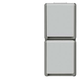 Delta Flat 162/2 dugalj földelt csapófedéllel gyerekzárral szürke IP44 süllyesztett rugós SIEMENS