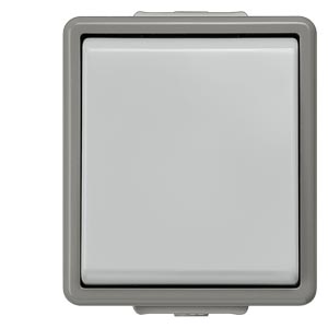 Delta Flat N106 nyomó betét komplett házban 1- nyomó/érintő 1v szürke IP44 műanyag 5TD SIEMENS