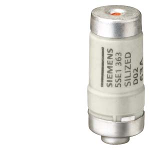 Biztosítóbetét SILIZED D02 63A gR 400V réz-színkód SENTRON SIEMENS