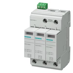 Túlfeszültség-levezető T2 C 350V 20/40kA TN-C 3P +távjelzés  SENTRON SIEMENS