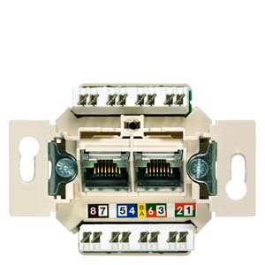 Delta adatcsatlakozó betét adapterrel 2xRJ45 Cat6a műanyag SIEMENS