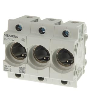 Biztosítóaljzat NEOZED 3P D02 63A 400V  burkolattal kalapsínre SENTRON SIEMENS