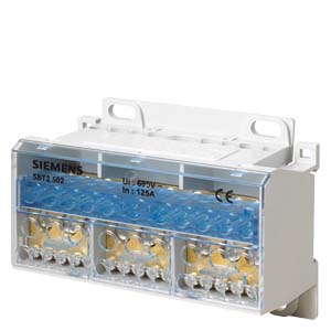Sorkapoc elosztóblokk 4P 25..35mm2/4x16+7x10mm2 DIN-sínre 125A 5ST SIEMENS