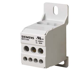 Sorkapoc elosztóblokk 1P 1x16mm2/8x10mm2 DIN-sínre 80A 5ST SIEMENS