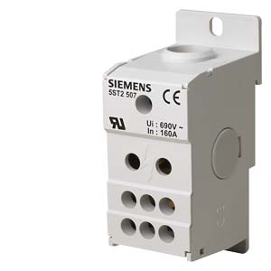 Sorkapoc elosztóblokk 1P 10…70mm2/6x2,5...16mm2 DIN-sínre 160A 5ST SIEMENS