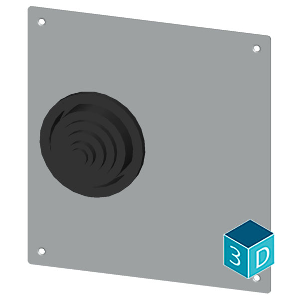 ALPHA 1250 DIN cable entry flange for lower flange opening in the floor plate old version with 1 x rubber sleeve 8HC6900 sheet steel IP55 flange opening 186 mm x 198 mm - Image 3
