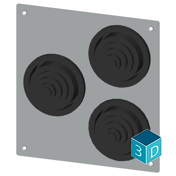 ALPHA 1250 DIN cable entry flange for lower flange opening in the floor plate old version with 3 x rubber sleeves 8HC6900 sheet steel IP57 flange opening 186 mm x 198 mm - Image 3