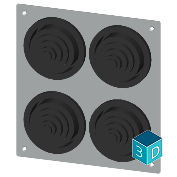 ALPHA 1250 DIN cable entry flange for lower flange opening in the floor plate old version with 4 x rubber sleeves 8HC6900 sheet steel IP58 flange opening 186 mm x 198 mm - Image 3