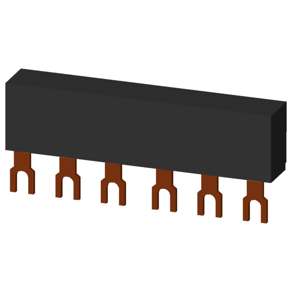3-phase busbars modular spacing 45 mm for 2 breakers fork shape connections - Image 3
