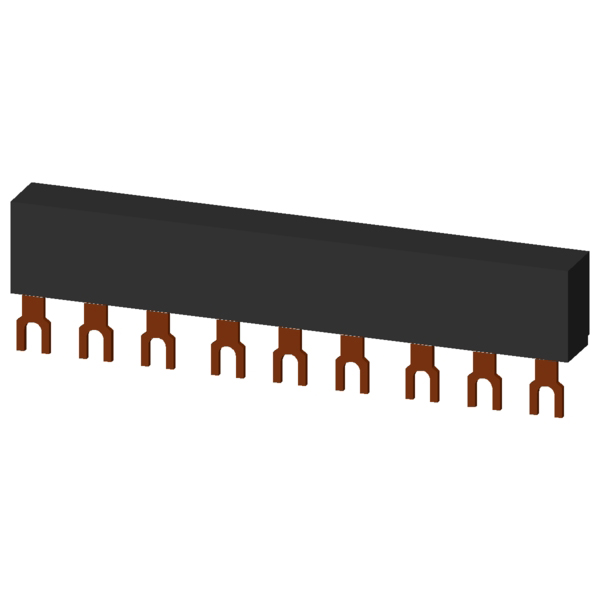 3-phase busbars modular spacing 45 mm for 3 breakers fork shape connections - Image 3