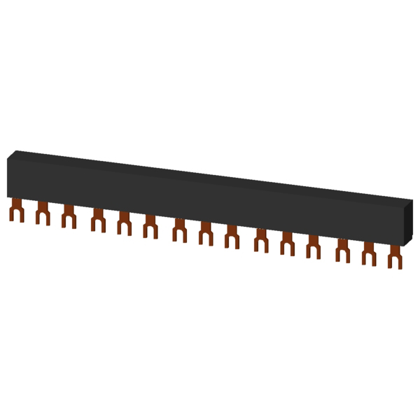 3-phase busbars modular spacing 45 mm for 5 breakers fork shape connections - Image 3