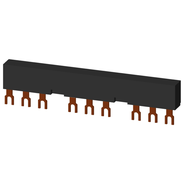 3-phase busbars modular spacing 55 mm for 3 breakers + accessories fork shape connections - Image 3