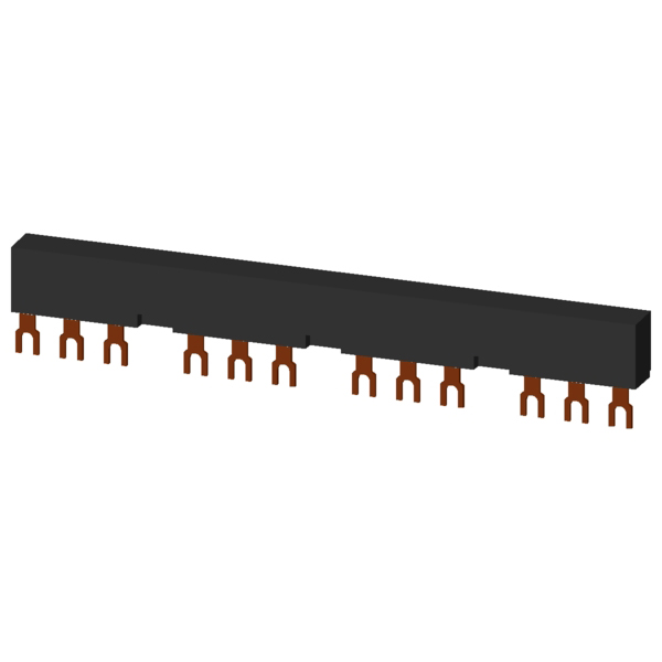 3-phase busbars modular spacing 55 mm for 4 breakers + accessories fork shape connections - Image 3