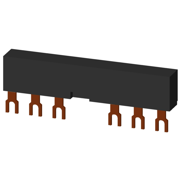 3-phase busbars modular spacing 63 mm for 2 breakers + accessories fork shape connections - Image 3