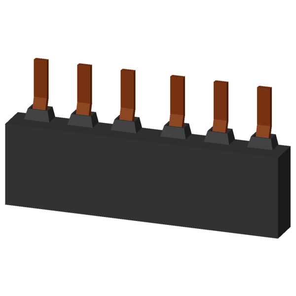 3-phase busbar for 2 circuit breakers size S2 modular spacing 55 mm - Image 3